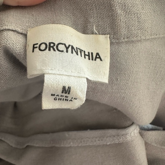 Forcynthia linen blend artsy flowy beach resort wear ocean boutique pockets sz M - Picture 2 of 6